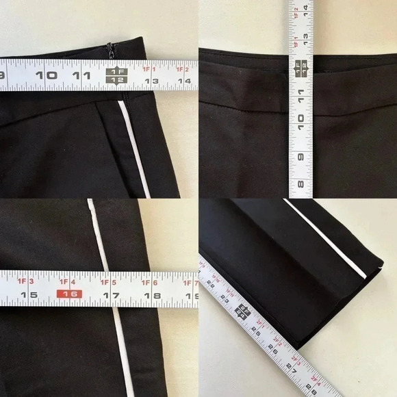 Zara Pants High Waisted Slim Side Stripe Ankle  Cropped Trousers Black Small - Picture 11 of 14